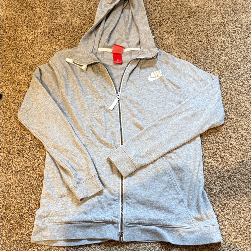 Nike Light Gray Full-Zip Hoodie